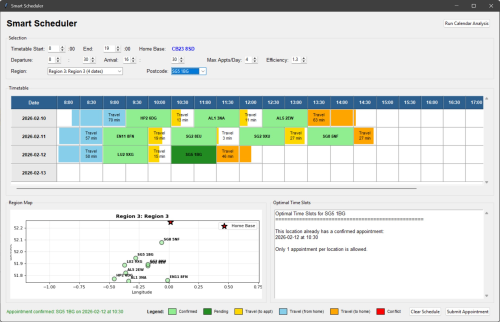 Screenshot of  web app